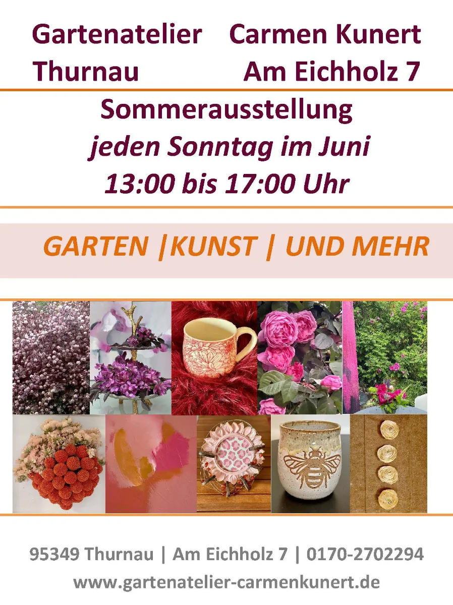 Sommerausstellung 2026 – Garten, Kunst und mehr – jeden Sonntag im Juni – 13:00 bis 17:00 Uhr